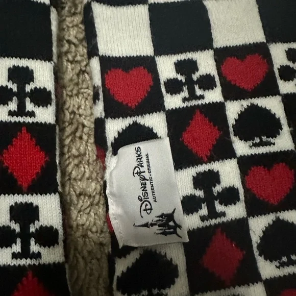 Disney Parks Alice in Wonderland The Red Queen Checkered Scarf w/ Red 60 inches - Picture 4 of 7